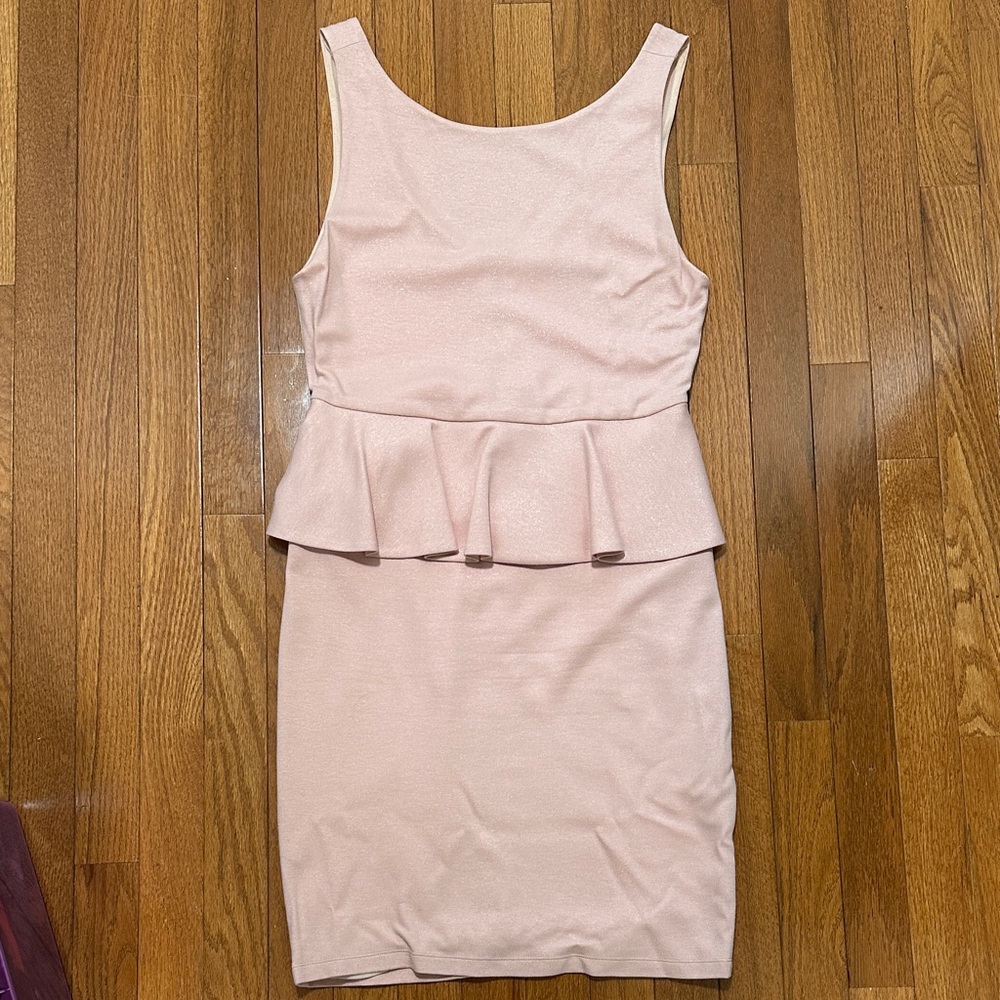 Alice + Olivia Blush Peplum Mini Dress